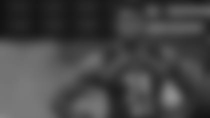 Mississippi wide receiver D.K. Metcalf warms up at the NFL football scouting combine in Indianapolis, Thursday, Feb. 28, 2019. (AP Photo/AJ Mast)