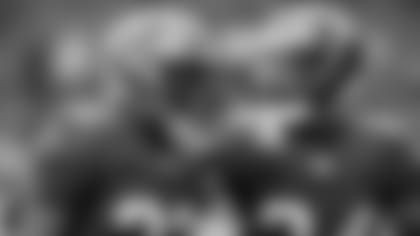 DENVER, CO - SEPTEMBER 27, 2020 - Safety Mike Edwards #32 of the Tampa Bay Buccaneers celebrates an interception during the game between the Tampa Bay Buccaneers and Denver Broncos at Empower Field at Mile High. The Buccaneers won the game, 28-10. Photo By Kyle Zedaker/Tampa Bay Buccaneers