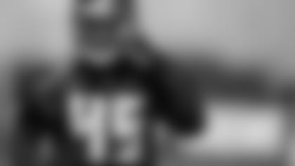 TAMPA, FL- MAY 21, 2019 - Linebacker Devin White #45 of the Tampa Bay Buccaneers during OTA's at AdventHealth Training Center in Tampa, FL. Photo By Kyle Zedaker/Tampa Bay Buccaneers