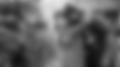 TAMPA, FL- DECEMBER 11, 2018 - Defensive Tackle Gerald McCoy #93 during the McCoy Family Christmas at AdventHealth Training Center in Tampa, FL. Photo By Kyle Zedaker/Tampa Bay Buccaneers