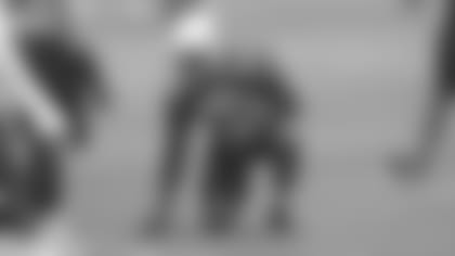 Rookie defensive lineman Michael Dogbe takes part in a drill during OTAs.