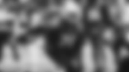 Tackle Marcus Gilbert takes part in an OTA back in 2019.