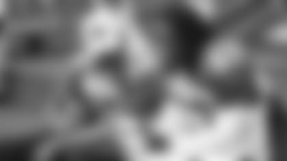 LB Josh Bynes (right) looks over a play with LB Deone Bucannon during a recent practice.