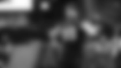 Defensive end J.J. Watt is introduced to the State Farm Stadium crowd for a final time before the Christmas night game against Tampa.