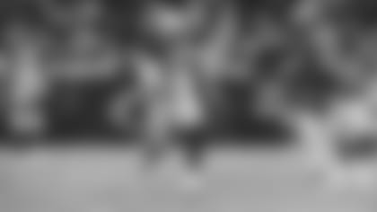 Defensive end Zach Allen returns an interception against the Bears during Sunday's win in Chicago.