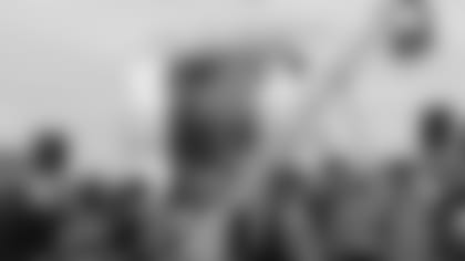 Larry Fitzgerald takes place in the Tuesday media day at Raymond James Stadium in Tampa before Super Bowl 43 to cap the 2008 season.