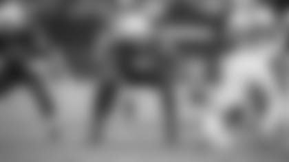 Center Rodney Hudson snaps a ball during a home game against the Rams last season.