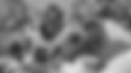 Atlanta Falcons offensive guard Sean Harlow (64) blocks Jacksonville Jaguars defensive tackle Dontavius Russell, right, during the first half of an NFL preseason football game, Thursday, Aug. 29, 2019, in Jacksonville, Fla. (AP Photo/Phelan M. Ebenhack)