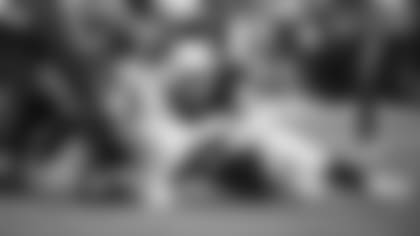 Defensive lineman Zach Allen makes a tackle during last week's game against the Rams.