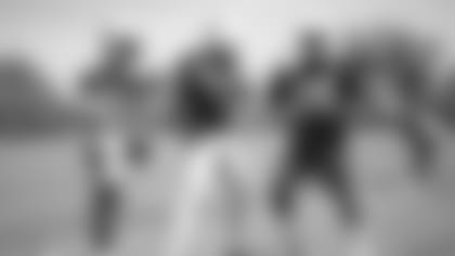 Cardinals running backs Eno Benjamin (26), James Conner (6) and Jonathan Ward (29) pose during OTAs.