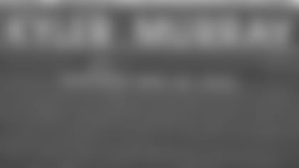 Arizona Cardinals quarterback Kyler Murray (1) is honored at the University of Oklahoma Spring Game for his Heisman-winning season on Saturday, April 22, 2023 in Norman, OK.