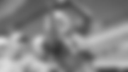 Wide receiver Greg Little snares a pass at a recent training camp practice.