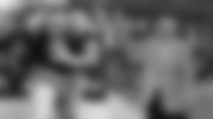 Charley Trippi (left) in his playing days, and when he had his Ring of Honor ceremony in 2012.