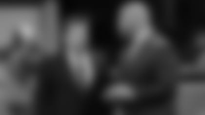 Cardinals team president Michael Bidwill (left) and GM Steve Keim, here before a game in Atlanta, are currently searching for a new head coach.