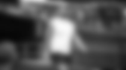 Guard Will Hernandez comes out to warm up before a game earlier this season.