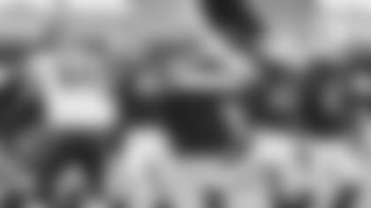 Outside linebacker Dennis Gardeck celebrates one of his two sacks against the Eagles.