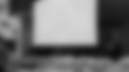 Cornerback Patrick Peterson's Zoom message plays for families taking part in his recent turkey giveaway for Thanksgiving.