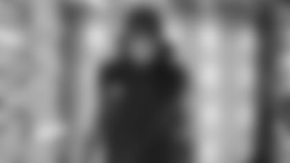 Clemson linebacker Isaiah Simmons poses on set for the NFL network film crew during the 2020 NFL Scouting Combine, Friday, Feb. 28, 2020 in Indianapolis.