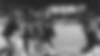 Teammates (from left) Angelo Blackson, Jonathan Ward, Kylie Fitts and Chris Banjo congratulate kicker Zane Gonzalez (5) after Gonzalez's game-winning field goal against the Seahawks.