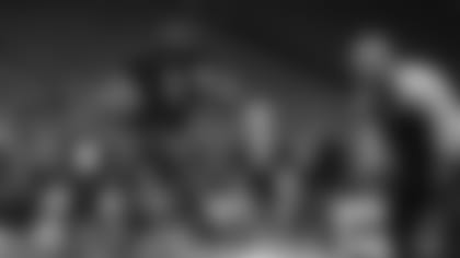 Arizona State running back Eno Benjamin runs a drill at the recent NFL football scouting combine in Indianapolis.