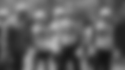 Defensive lineman J.J. Watt (99) leads the way during a drill at a recent OTA.