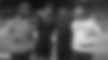 Cincinnati Bengals Samaje Perine and Joe Mixon with Arizona Cardinals Marquise Brown and Kyler Murray during the 2022 preseason game between the Arizona Cardinals and the Cincinnati Bengals on Friday, Aug. 12, 2022 in Cincinnati, OH.