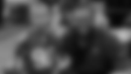 Cardinals defensive tackle Rashard Lawrence (right) and his new friend Nathan, who has been undergoing chemotherapy for cancer.