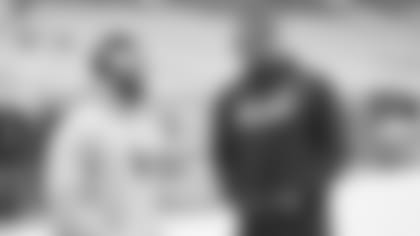 Former Cardinal Calais Campbell chats with ex-teammate [Corey Peters](https://cardinals.pocket.nfl.com/#/wcm/custom/player/289bedfa-2392-48f0-a672-2977492c7c13) prior to a game last season. Campbell's departure as a free agent provided the Cardinals with an extra third-round pick in the 2018 draft.