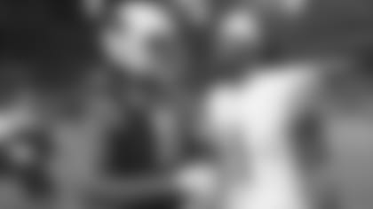 Larry Fitzgerald (left) and new teammate Kevin White after an NFL football game, Sunday, Sept. 23, 2018, in Glendale, Ariz.