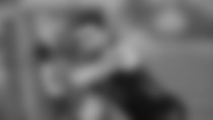 Boise State linebacker Tanner Vallejo runs a drill at the NFL football scouting combine Sunday, March 5, 2017, in Indianapolis. (AP Photo/David J. Phillip)