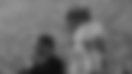 Hank Stram (left) and E.J. Holub (right) view the action at Super Bowl I.