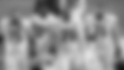 Brandon Scherff, Peyton Barber, Cornelius Lucas and Wes Schweitzer walk off the field after The Washington Football Team's win over the Pittsburgh Steelers. (Alex Mowrey/Pittsburgh Steelers)