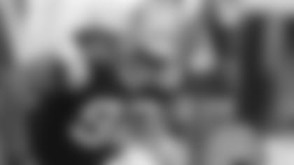 24 December 2017:   Maliek Collins (96) 
of the Dallas Cowboys during their NFL week 16 regular season 21-12 loss to the Seattle Seahawks at AT&T Stadium in Arlington, Texas.  The award was accepted by Michelle Witten and family.   Photo by James D. Smith/Dallas Cowboys