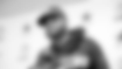 Dallas Cowboys quarterback Dak Prescott talks during a news conference after their loss against the Los Angeles Rams during an NFL divisional football playoff game Saturday, Jan. 12, 2019, in Los Angeles. (AP Photo/Marcio Jose Sanchez)