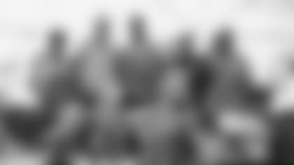 (L-R) NOBLE's Lonnie Lawrence, Dolphins John Denney, Jonathan Woodard, NOBLE's Tim Belcher and Dolphins Jason Jenkins