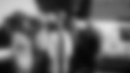 From left to right: Jaclyn McGlone (Survivor), Dr. Richard Snyder (Independence Blue Cross, EVP Facilitated Health Networks), Benjamin Abella (Penn Medicine Director, Center for Resuscitation Science), Don Smolenski (Eagles President), Anthony Radico (Survivor)