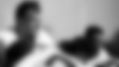 Atlanta Falcons offensive tackle Jake Matthews #70 looks on at the start of a drill during AT&T Atlanta Falcons Training Camp at Atlanta Falcons Headquarters in Flowery Branch, Georgia, on Thursday August 5, 2021. (Photo by Dakota Williams/Atlanta Falcons)