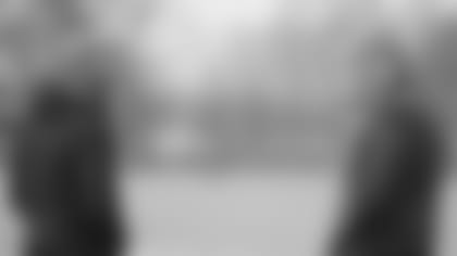 Terry Fontenot and Arthur Smith during team practice at Atlanta Falcons Headquarters in Flowery Branch, Georgia, on Thursday, December 9, 2021. (Photo by Shanna Lockwood/Atlanta Falcons)