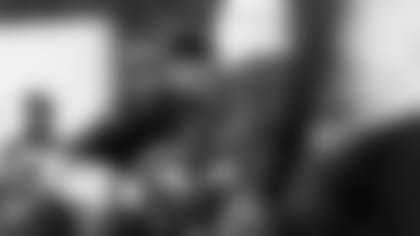 Atlanta Falcons outside linebacker Jacob Tuioti-Mariner #91 lines up before the start of a play during AT&T Atlanta Falcons Training Camp at Atlanta Falcons Headquarters in Flowery Branch, Georgia, on Wednesday September 1, 2021. (Photo by Dakota Williams/Atlanta Falcons)