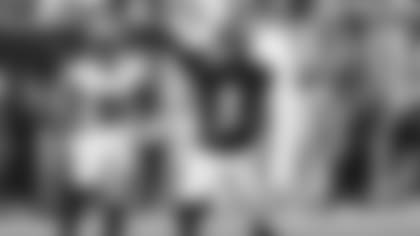 Atlanta Falcons tight end Kyle Pitts #8 celebrates after a first down during the first half against the Tampa Bay Buccaneers at Raymond James Stadium in Tampa, Florida on Sunday, September 19, 2021. (Photo by Jeremy Reper/Atlanta Falcons)