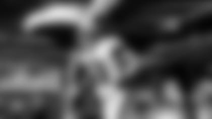 Atlanta Falcons offensive guard Chris Lindstrom #63 walks out for warm ups before the game against the Philadelphia Eagles at Mercedes-Benz Stadium in Atlanta, Georgia on Sunday, September 12, 2021. (Photo by Dakota Williams/Atlanta Falcons)