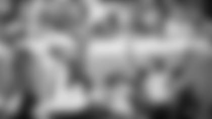 Atlanta Falcons wide receiver Russell Gage #14 celebrates after scoring a touchdown during the third quarter against the Jacksonville Jaguars at TIAA Bank Field in Jacksonville, Florida on Sunday, November 28, 2021. (Photo by Mitchell Martin/Atlanta Falcons)