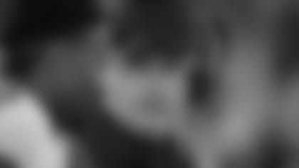 Atlanta Falcons wide receivers coach Dave Brock talks with wide receiver Russell Gage #14 on the sideline during a game against the San Francisco 49ers at Levi's Stadium in Santa Clara, California on Sunday, December 19, 2021. (Photo by Donald Miralle/Atlanta Falcons)