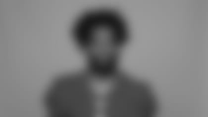 This is a photo of Zyon Gilbert of the New York Giants NFL football team. This image reflects the New York Giants active roster as of May 12, 2022 when this image was taken. (AP Photo)