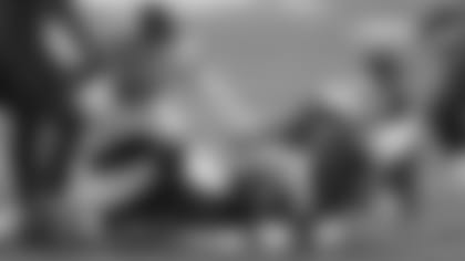 Tampa Bay Buccaneers quarterback Tom Brady (12) is sacked during an NFL football game against the New York Giants on Monday, November 2, 2020 in East Rutherford, New Jersey. (Cooper Neill/NFL)