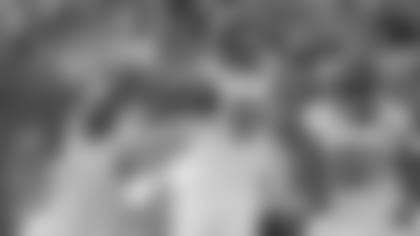 Jacksonville Jaguars Dawuane Smoot (94) and Yannick Ngakoue (91) watch as rookie defensive end Josh Allen (41) celebrates his sack of Cincinnati Bengals quarterback Andy Dalton for an 11 yard loss with 5:43 to play in the third quarter in an NFL game, Sunday, Oct. 20, 2019 in Cincinnati.  (Rick Wilson/Jacksonville Jaguars)