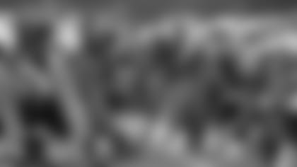 Atlanta Falcons, left, line up for a play against the Jacksonville Jaguars during the first half of an NFL preseason football game, Thursday, Aug. 29, 2019, in Jacksonville, Fla. (AP Photo/Phelan M. Ebenhack)