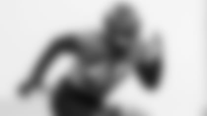 Jacksonville Jaguars linebacker K'Lavon Chaisson (45) performs a drill during an NFL football workout, Thursday, Aug. 20, 2020, in Jacksonville, Fla. (Logan Bowles via AP)