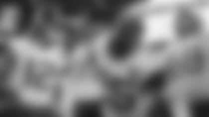 Jacksonville Jaguars cornerback D.J. Hayden (25) provides a fiery motivational speech before kick-off against the Indianapolis Colts in an NFL game, Sunday, Nov. 17, 2019 in Indianapolis. (Rick Wilson via AP)