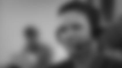 NFL Hall of Fame finalist Tony Boselli is interviewed on Radio Row at the Super Bowl LI Media Center at the George R. Brown Convention Center, Wednesday, Feb. 1, 2017 in Houston. (Perry Knotts via AP)